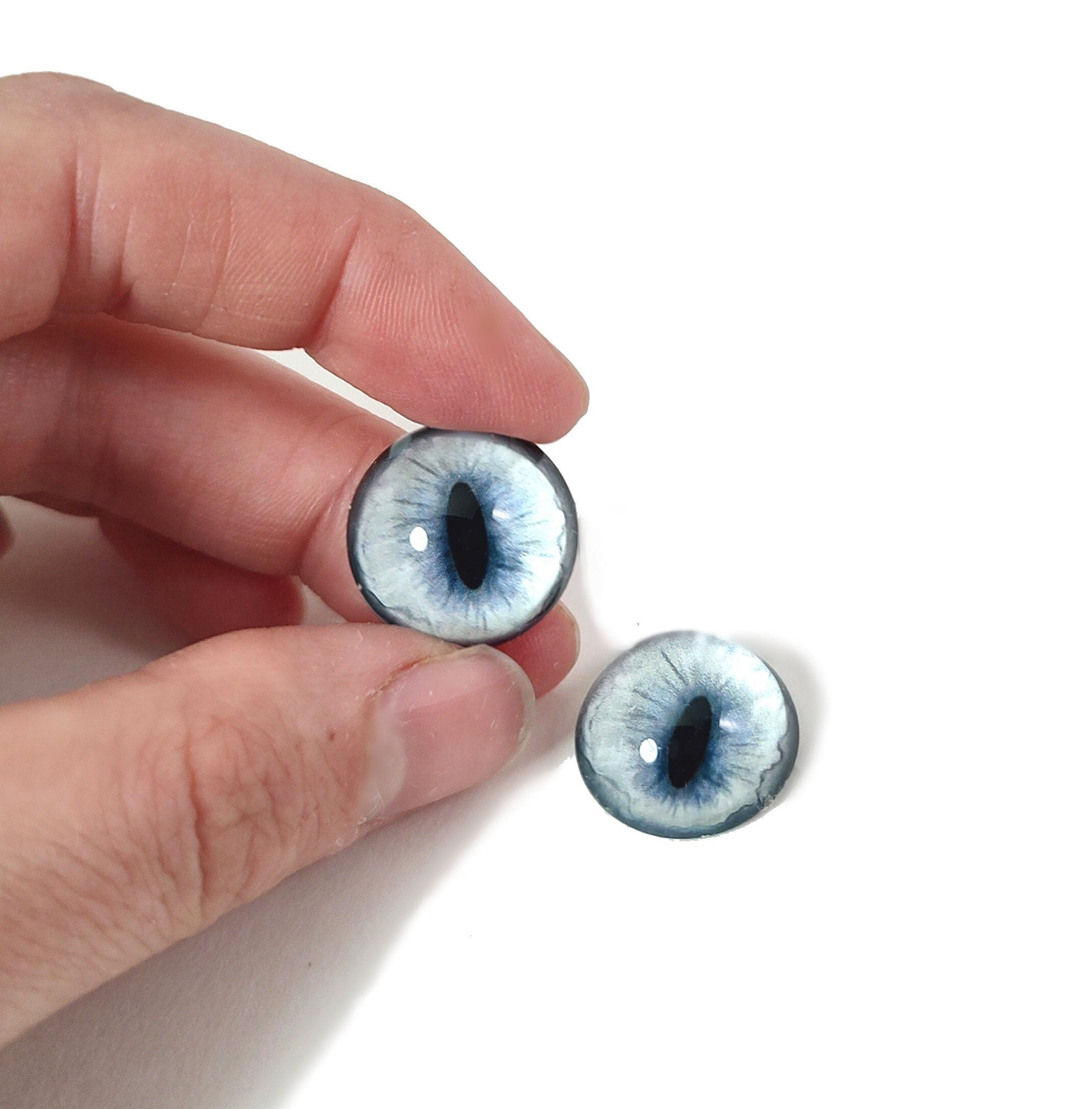 Snow Glow Blue Fox RF23- Handmade Glass Taxidermy Eyes